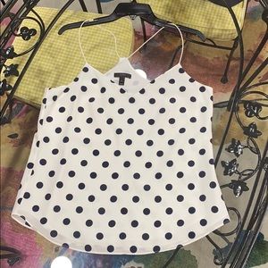 Navy and White Polka Dot Summer Tank!